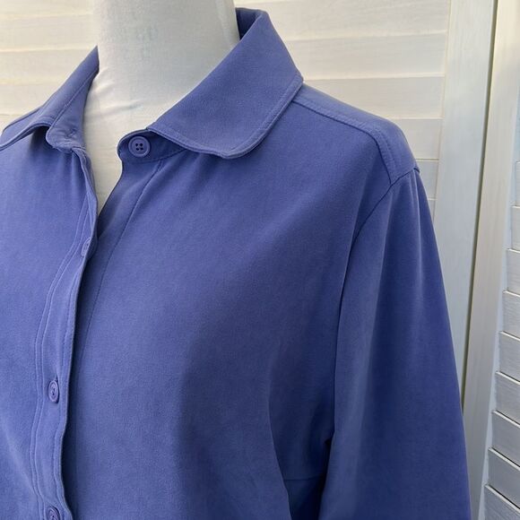 Croft & Barrow Shacket Size 1X Jacket Faux Suede Stretch Purple - Picture 4 of 13